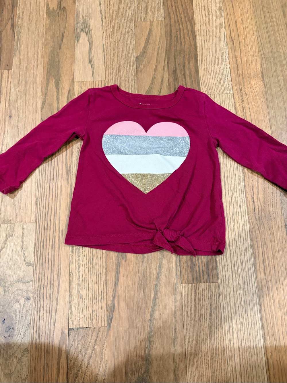 Carter’s baby girl sparkly heart long sleeve shirt